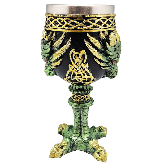 Green Dragon Goblet with Claw Base - Spiral Circle