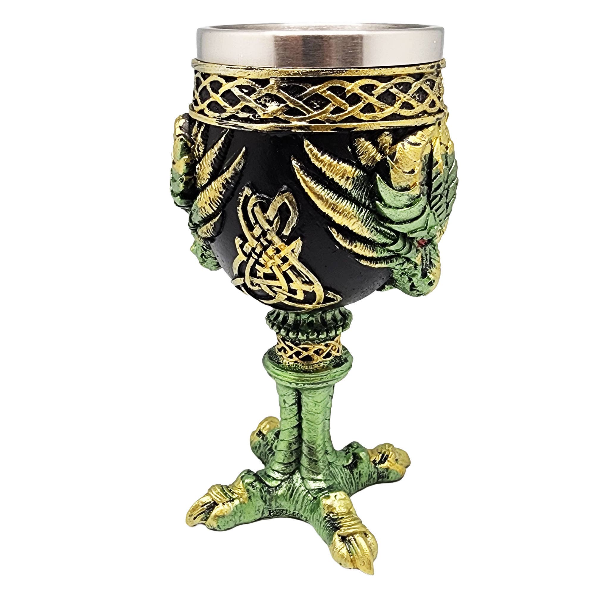 Green Dragon Goblet with Claw Base - Spiral Circle