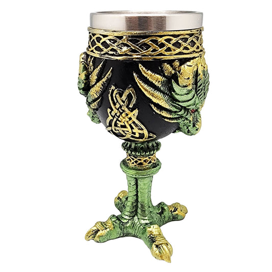 Green Dragon Goblet with Claw Base - Spiral Circle