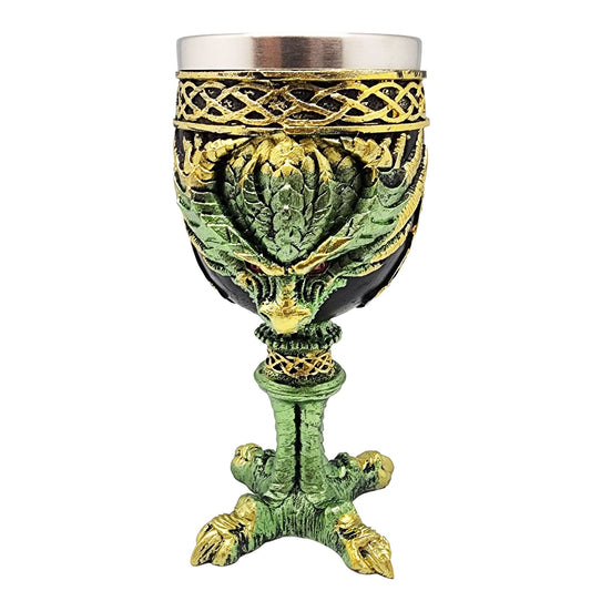 Green Dragon Goblet with Claw Base - Spiral Circle