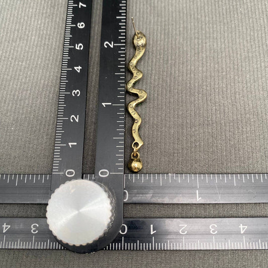 Green Enamel Snake Earrings - Spiral Circle