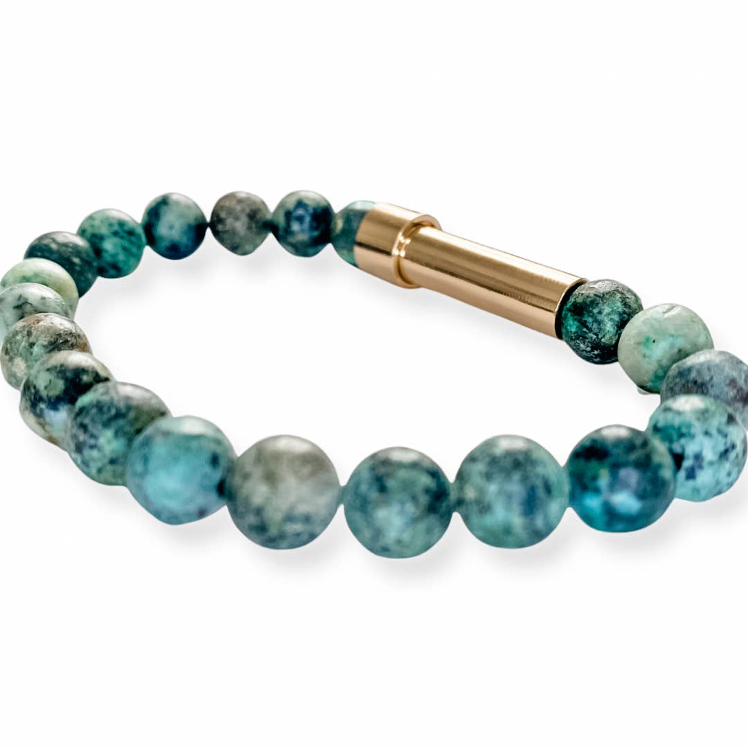 Green Turquoise Wish Bracelet - Spiral Circle