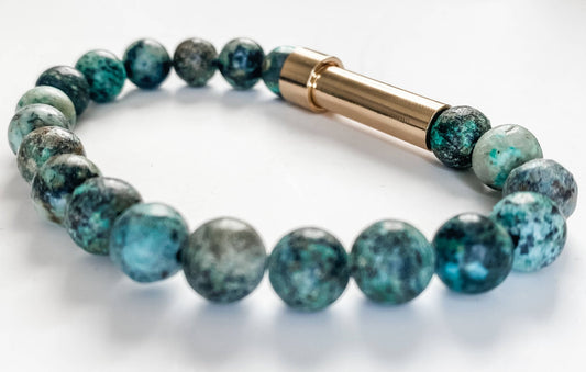 Green Turquoise Wish Bracelet - Spiral Circle