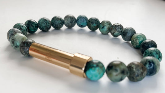 Green Turquoise Wish Bracelet - Spiral Circle