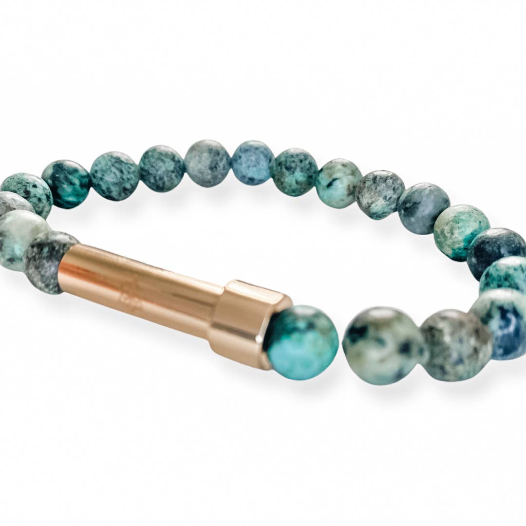 Green Turquoise Wish Bracelet - Spiral Circle