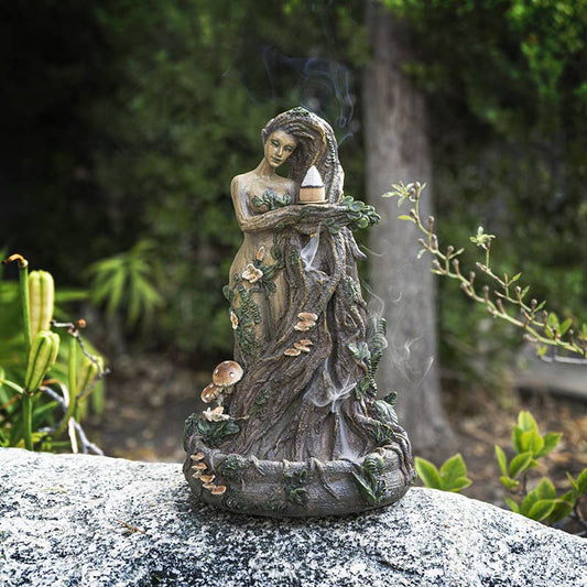 Greenman Tree Ent Backflow Incense Burner - Spiral Circle