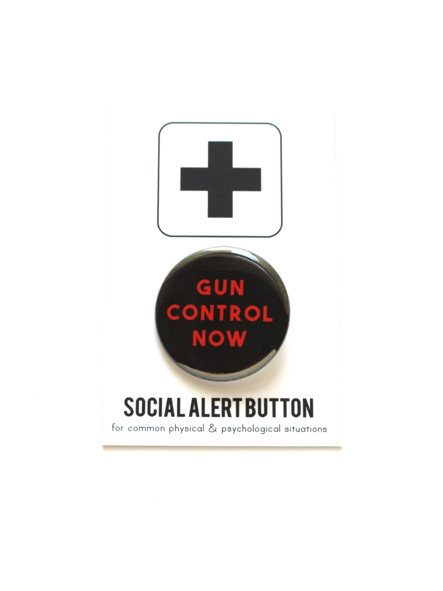 GUN CONTROL NOW | Pinback Button - Spiral Circle