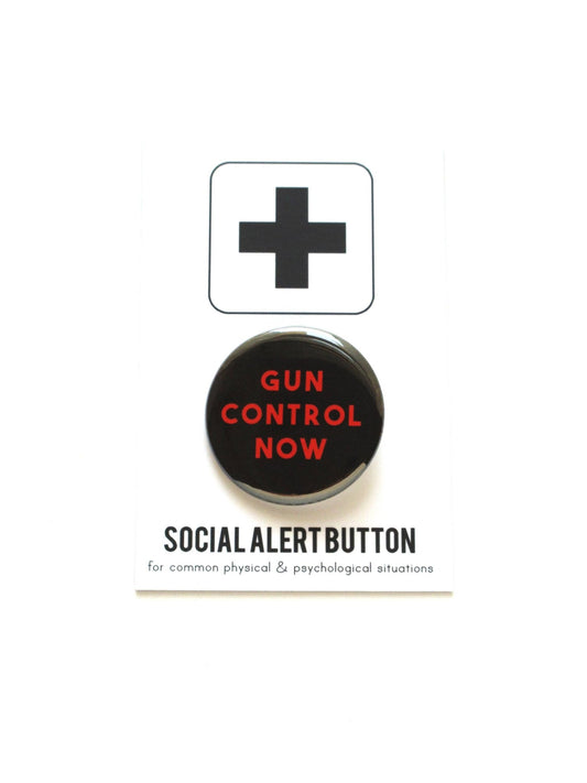 GUN CONTROL NOW | Pinback Button - Spiral Circle