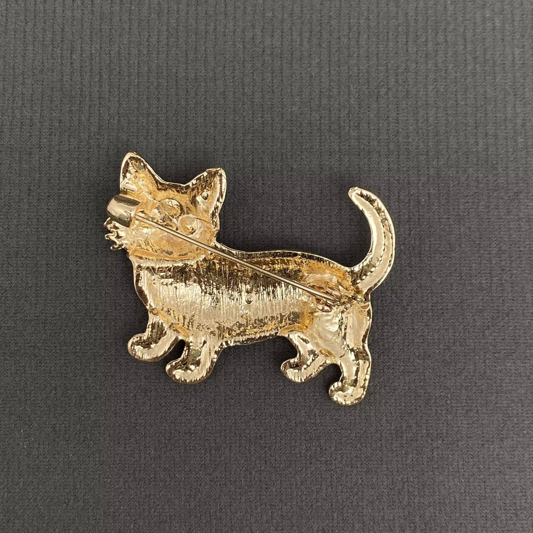Halloween Enamel Skull Cat Brooch - Spiral Circle