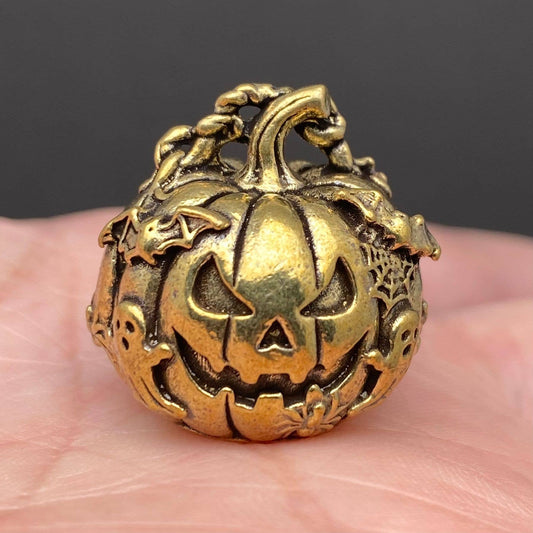 Halloween Pumpkin | Brass Figurine - Spiral Circle