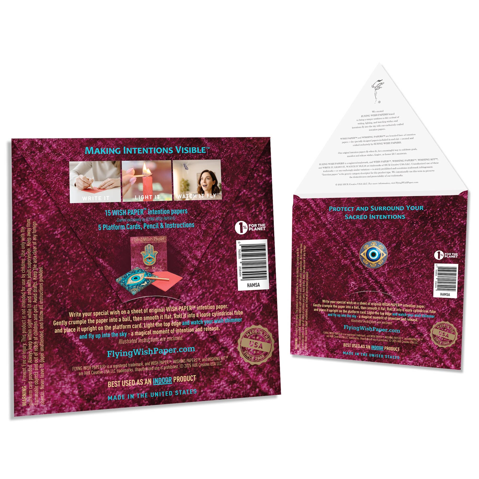 HAMSA — Flying Wish Paper® Standard Mini WISHING KIT™ - Spiral Circle