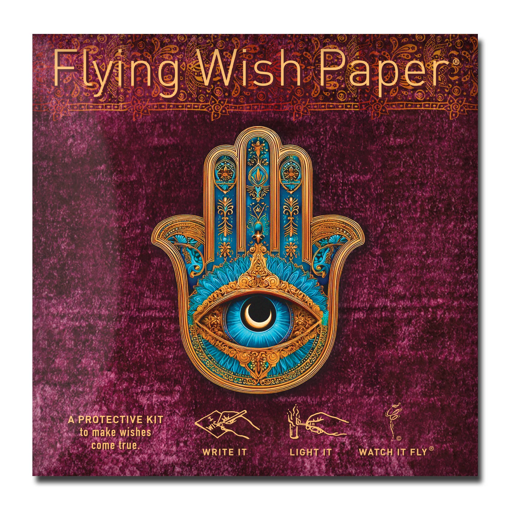 HAMSA — Flying Wish Paper® Standard Mini WISHING KIT™ - Spiral Circle