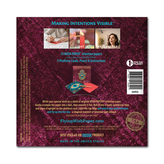 HAMSA — Flying Wish Paper® Standard Mini WISHING KIT™ - Spiral Circle