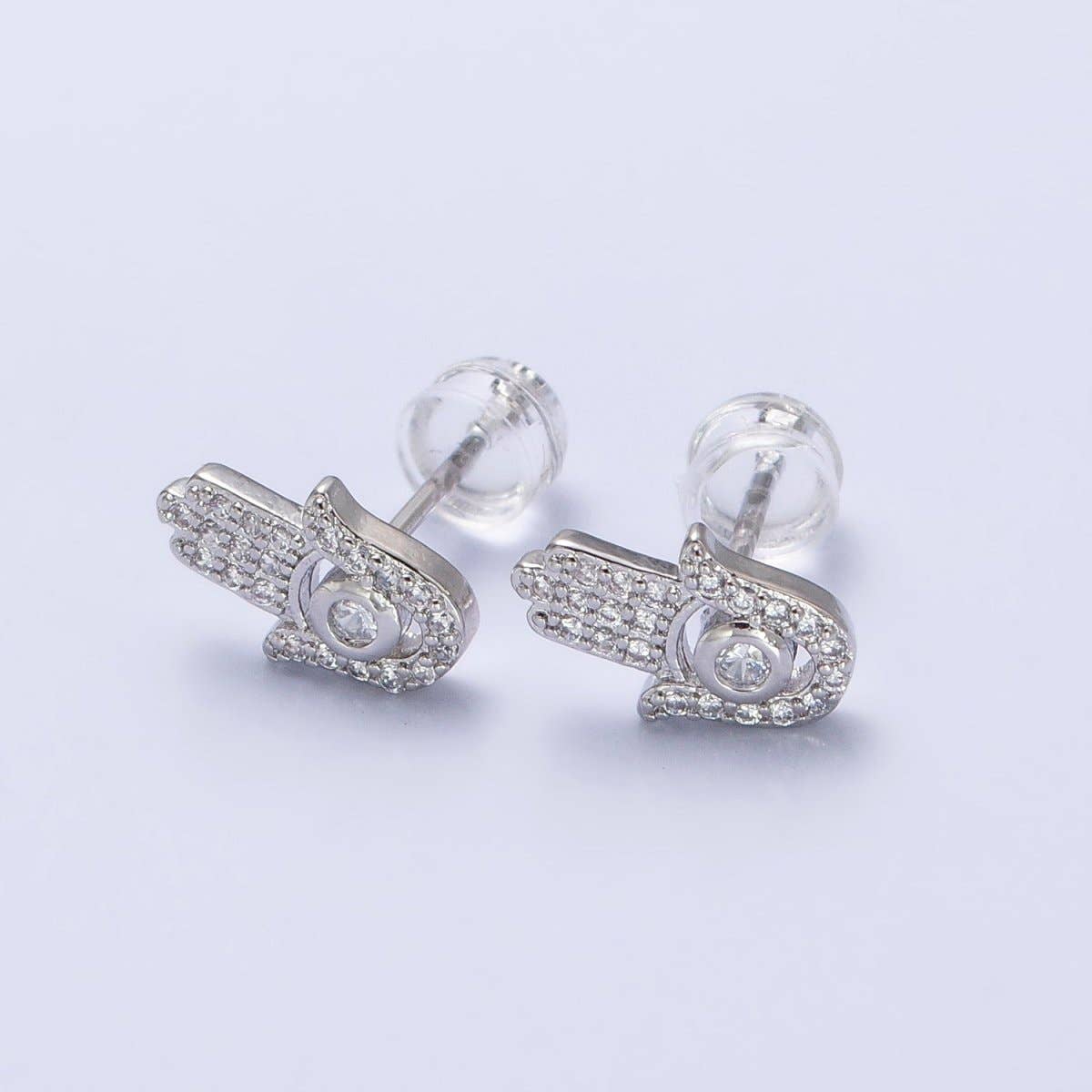 Hamsa Hand Earrings - Spiral Circle