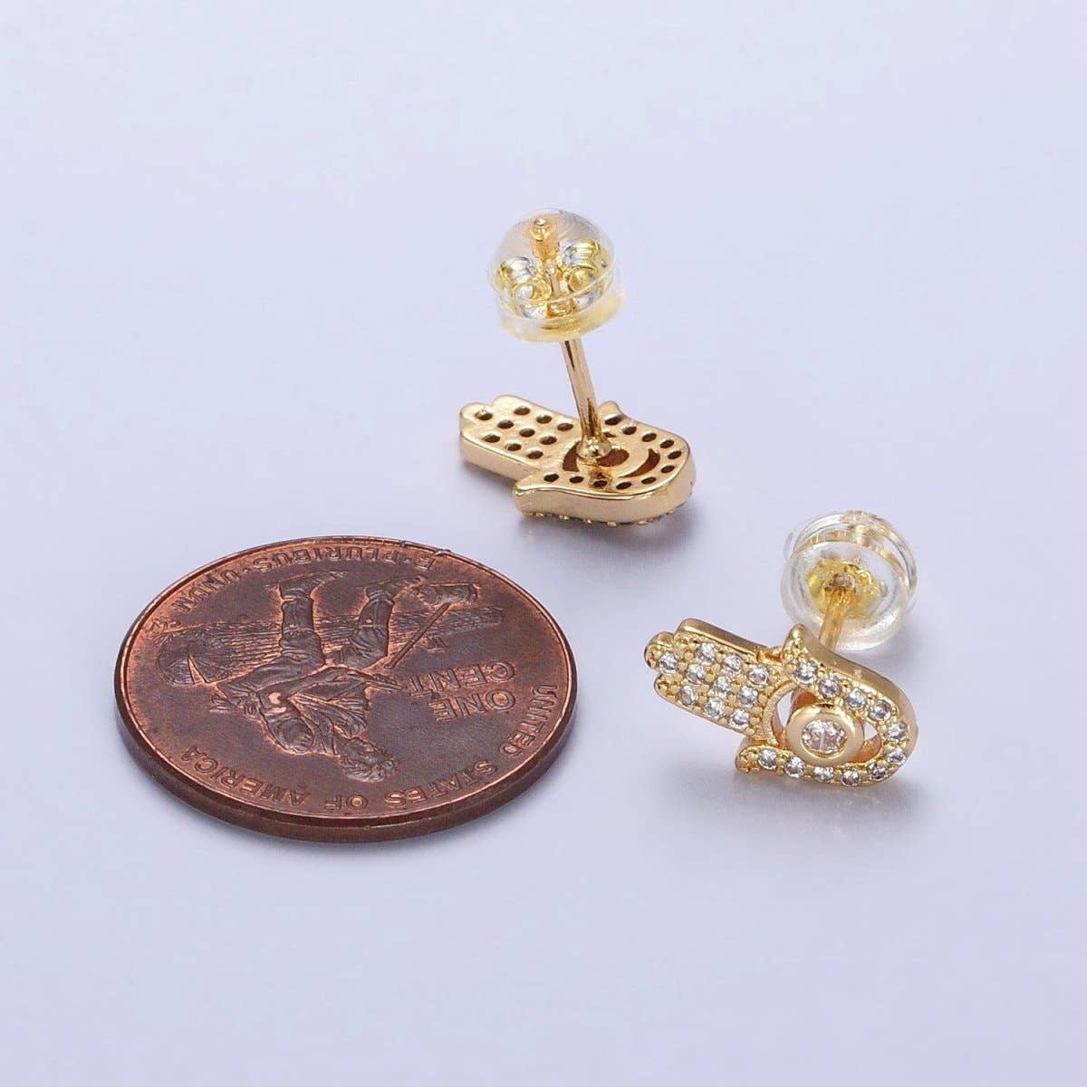 Hamsa Hand Earrings - Spiral Circle