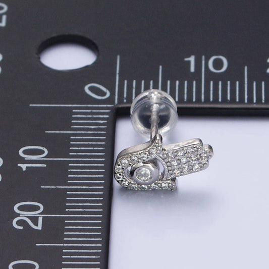 Hamsa Hand Earrings - Spiral Circle