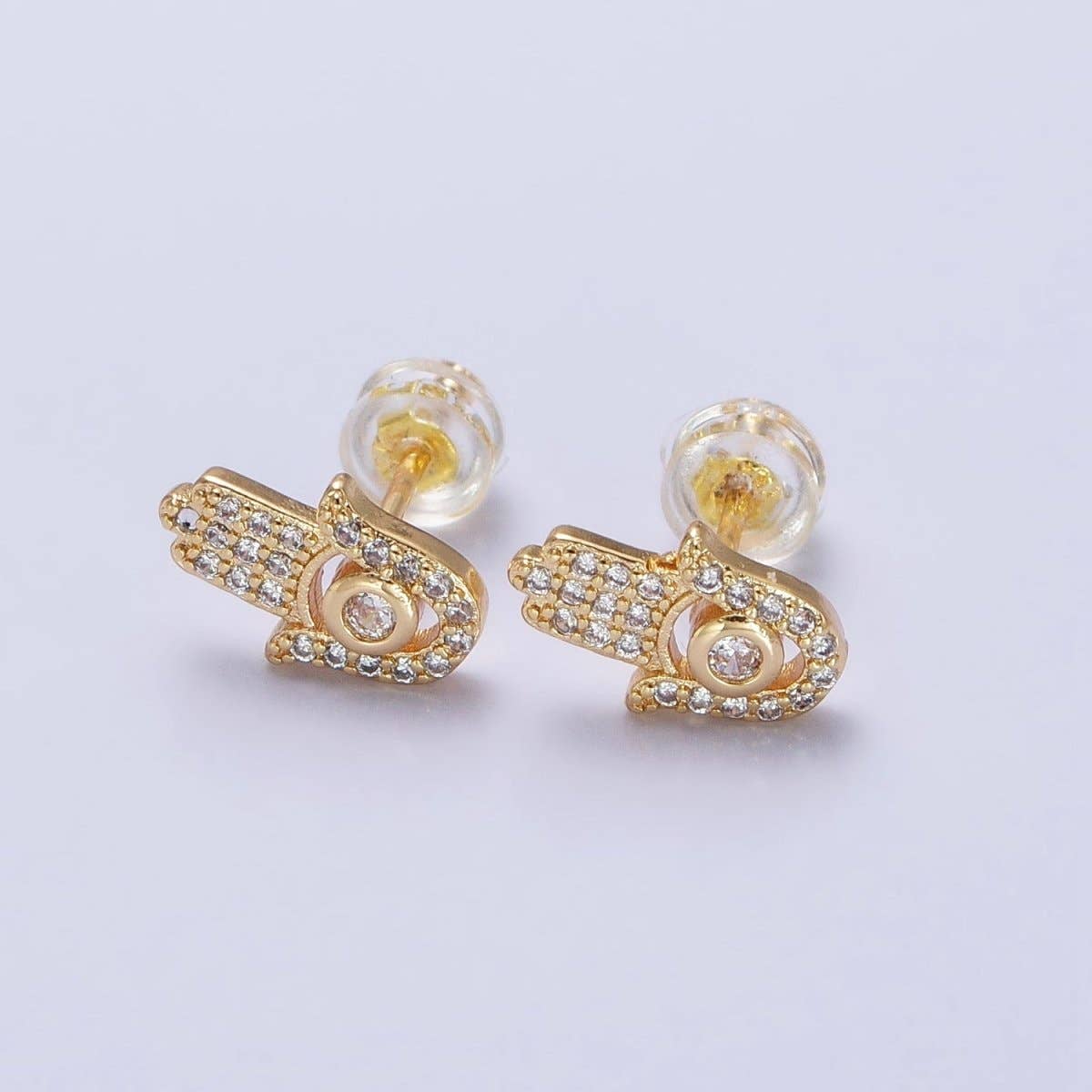 Hamsa Hand Earrings - Spiral Circle
