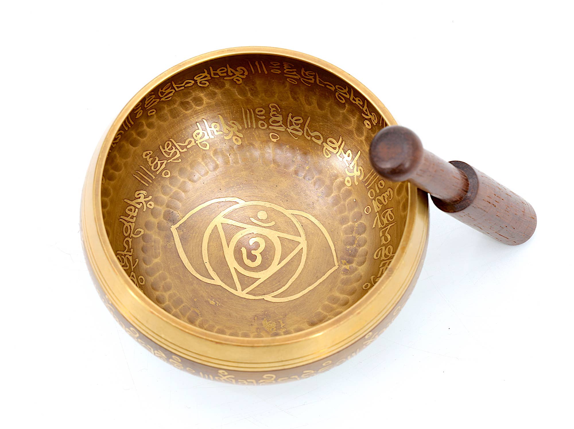 Hand Carved Chakra Design | Singing Bowl - Spiral Circle