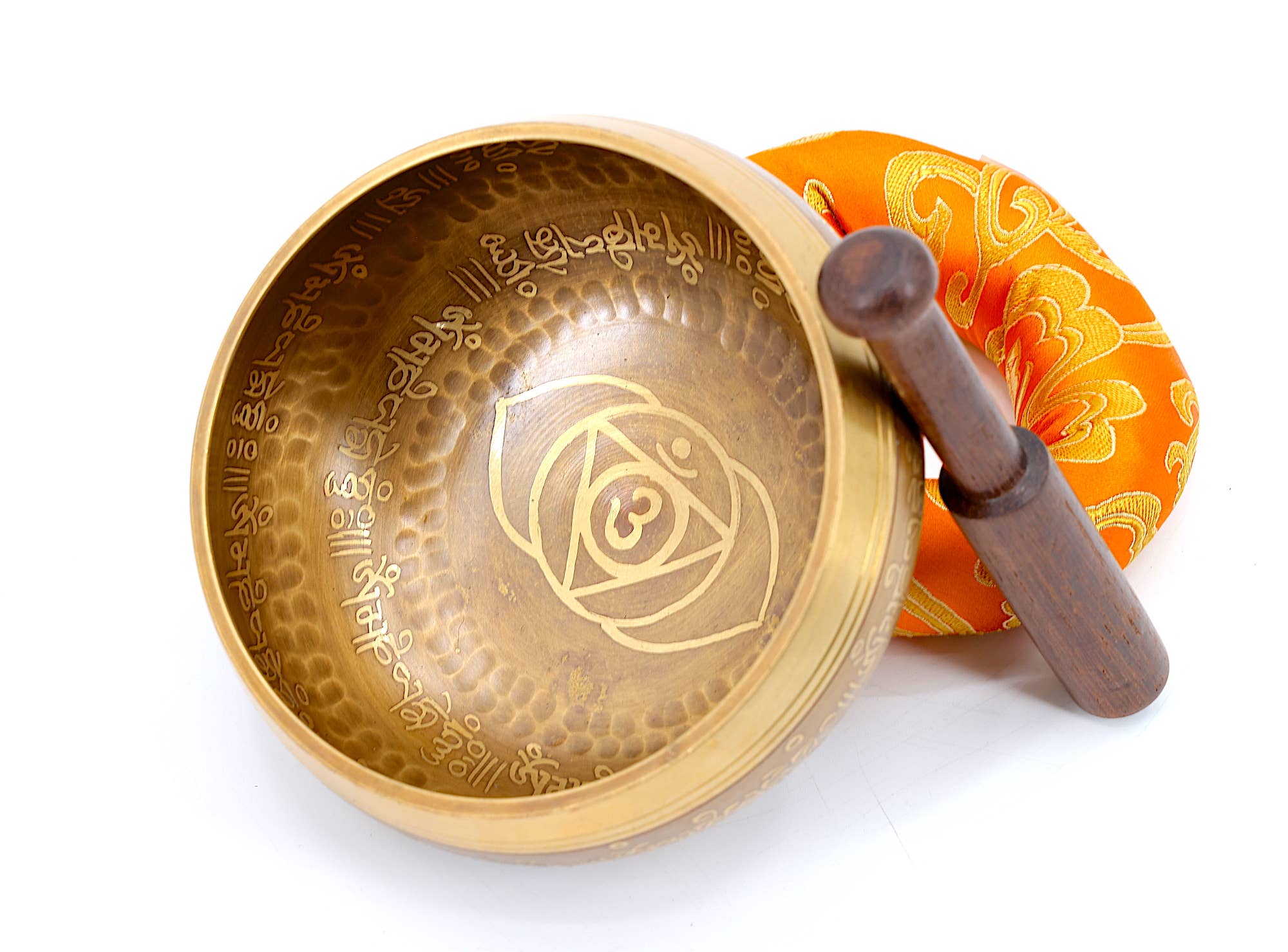 Hand Carved Chakra Design | Singing Bowl - Spiral Circle