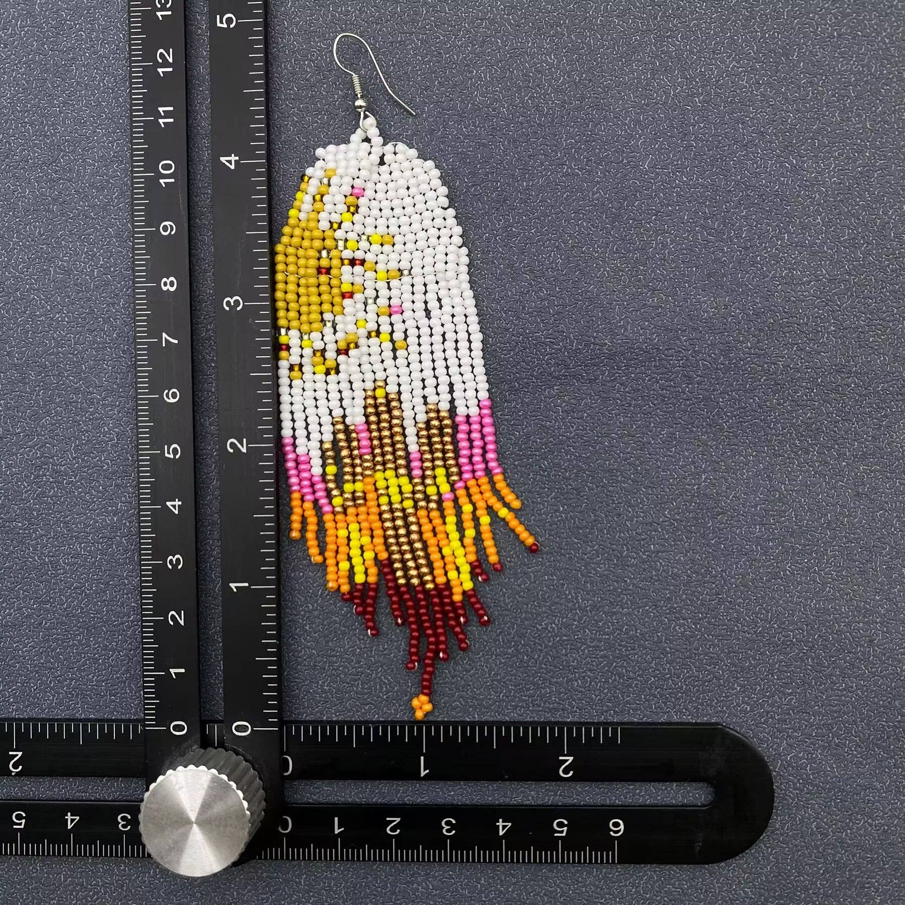 Hand - woven Sun Beaded Earrings - Spiral Circle