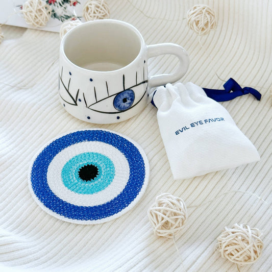 Handmade Evil Eye Coffee Mug - Spiral Circle