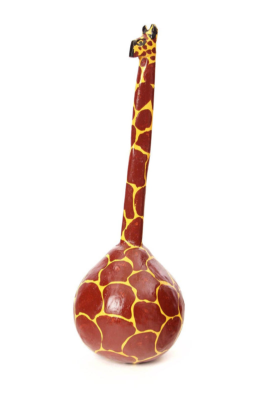 Handmade Giraffe Calabash Gourd Maraca - Spiral Circle