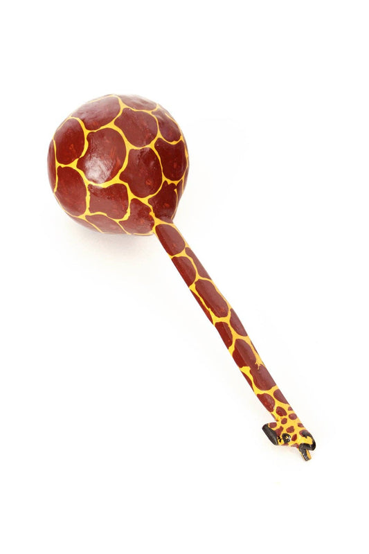 Handmade Giraffe Calabash Gourd Maraca - Spiral Circle