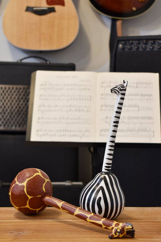 Handmade Giraffe Calabash Gourd Maraca - Spiral Circle