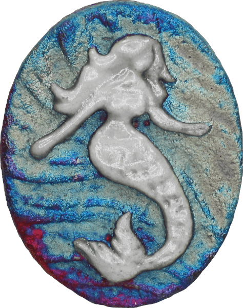 Handmade Raku Medallion - Spiral Circle