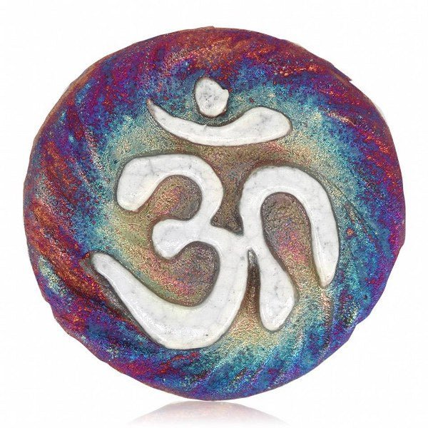 Handmade Raku Medallion - Spiral Circle