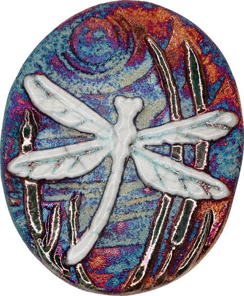 Handmade Raku Medallion - Spiral Circle