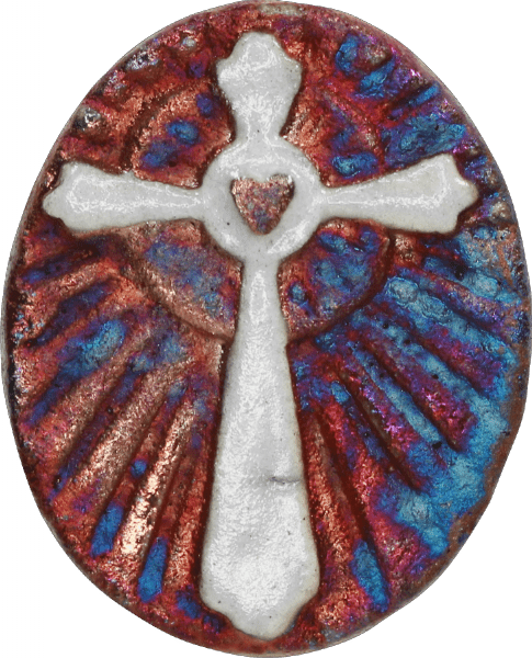 Handmade Raku Medallion - Spiral Circle