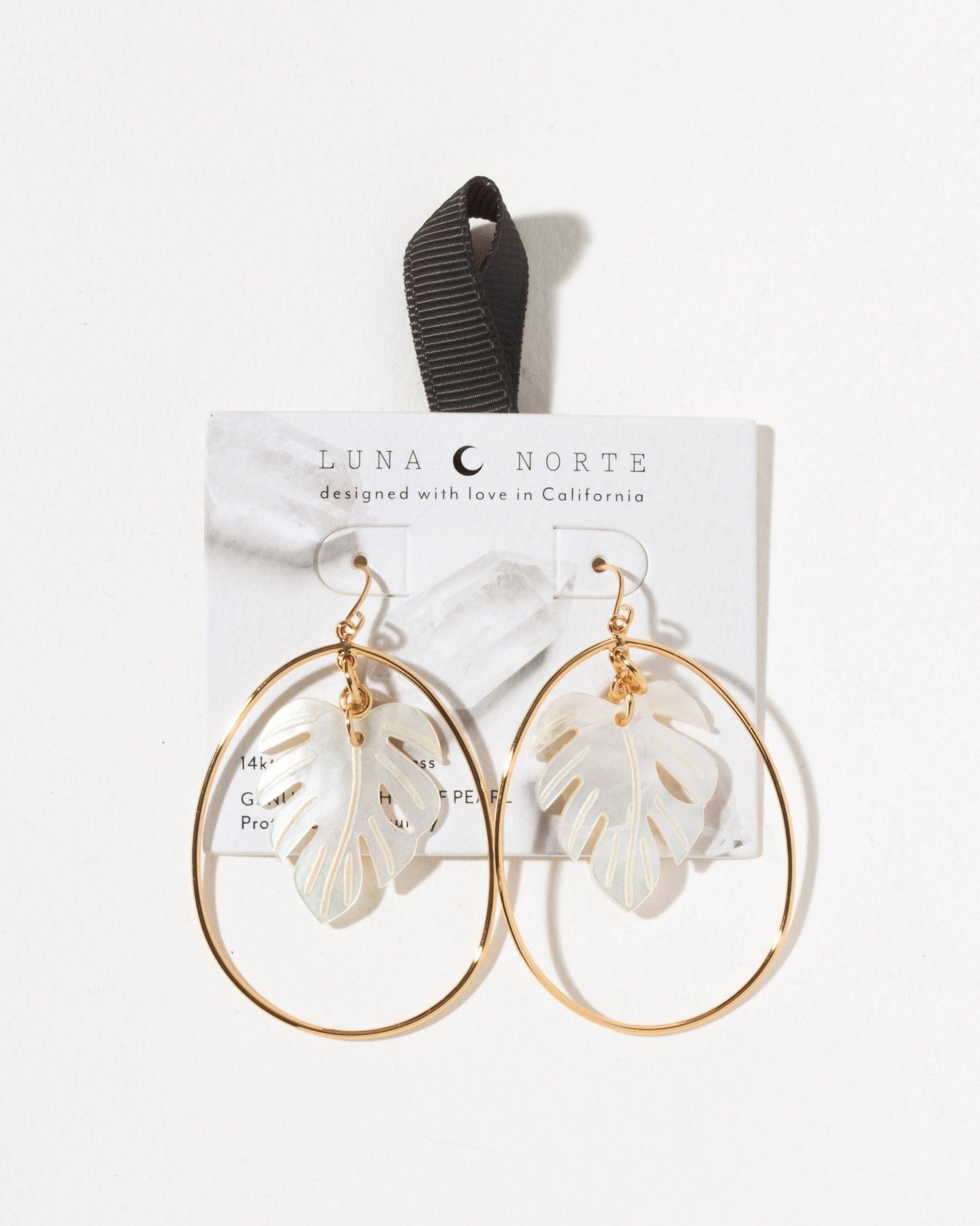 Hanging Garden Pothos Fish Hook Hoop Earrings - Spiral Circle