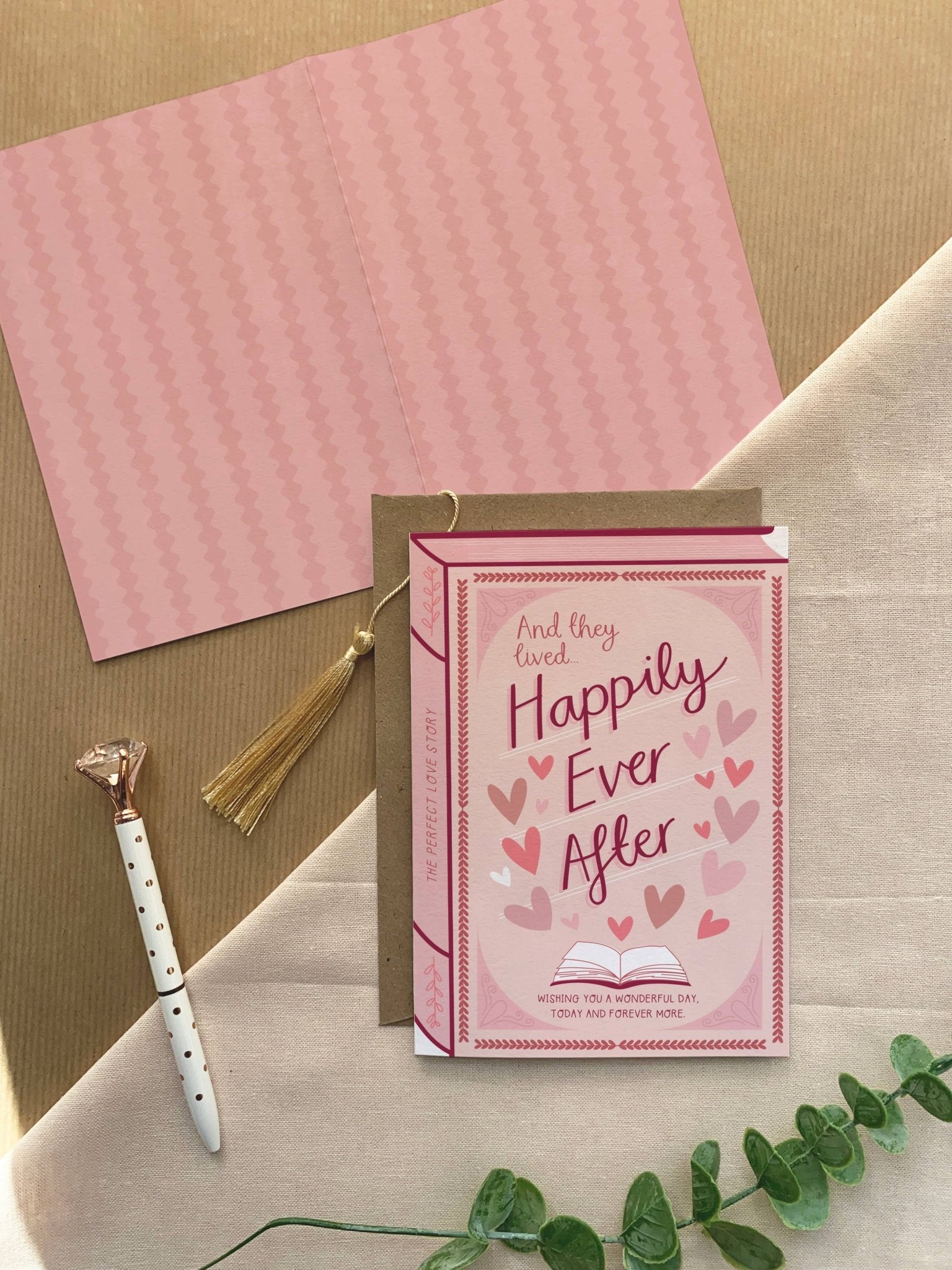 Happily Ever After – Luxury Book Anniversary Wedding Card - Spiral Circle