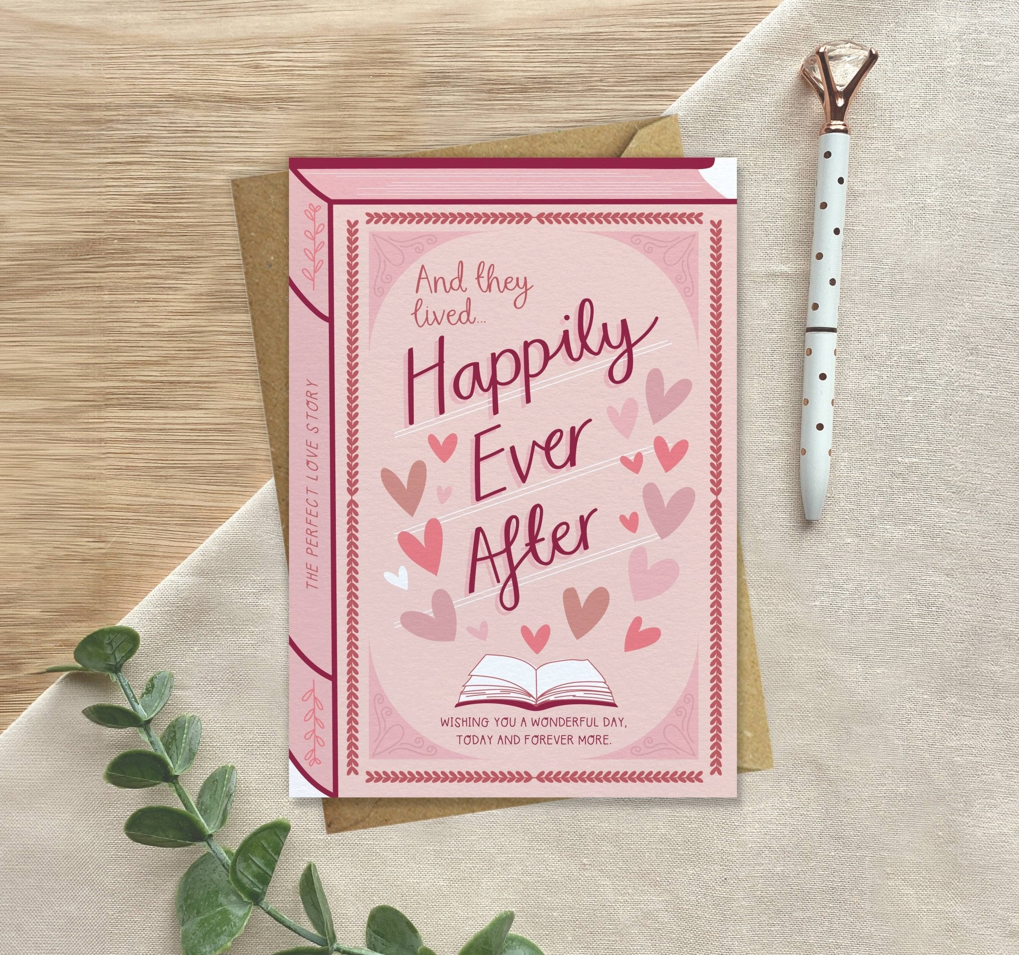 Happily Ever After – Luxury Book Anniversary Wedding Card - Spiral Circle