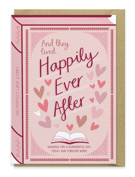 Happily Ever After – Luxury Book Anniversary Wedding Card - Spiral Circle