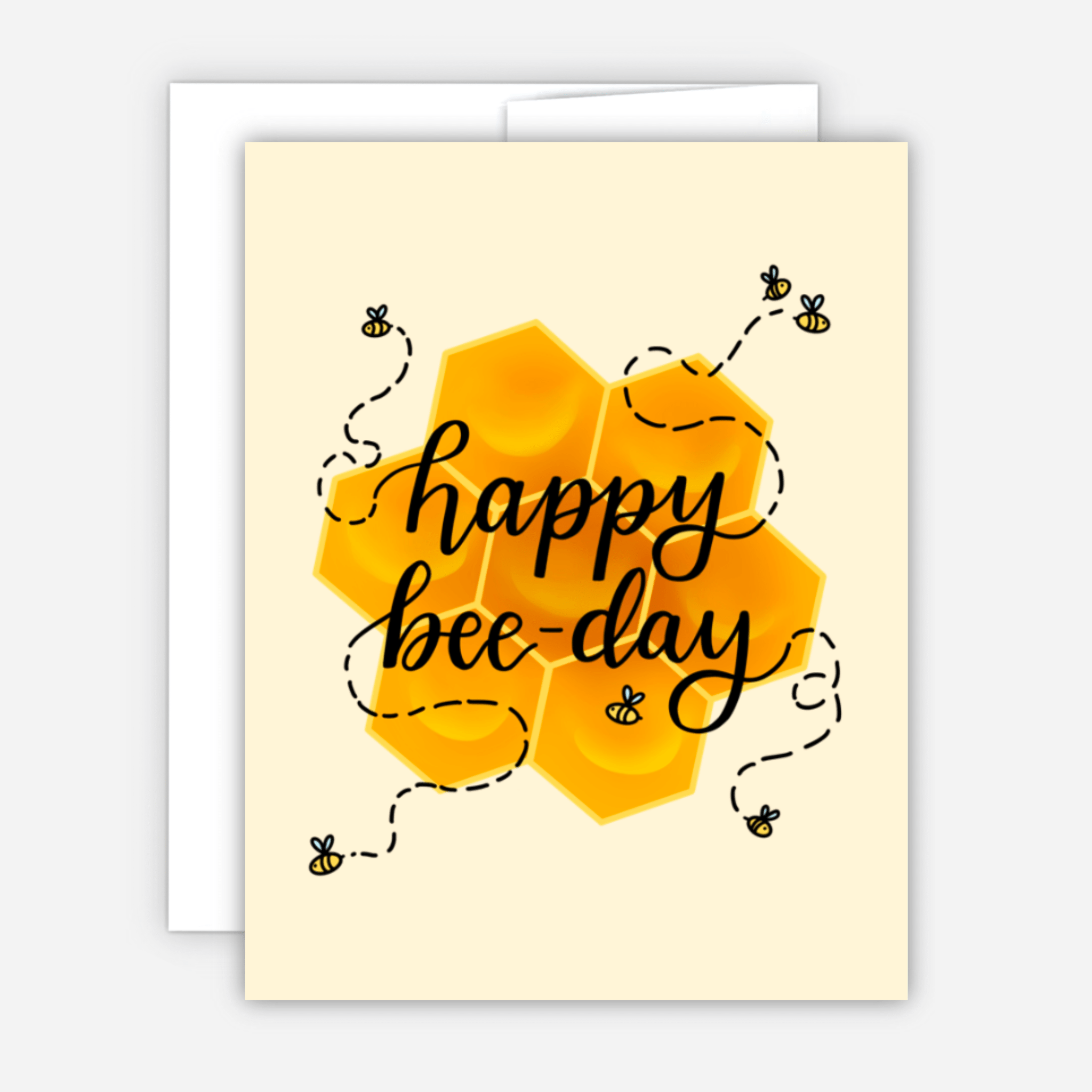 Happy Bee Day Card - Spiral Circle