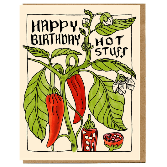 Happy Birthday Hot Stuff Card - Spiral Circle