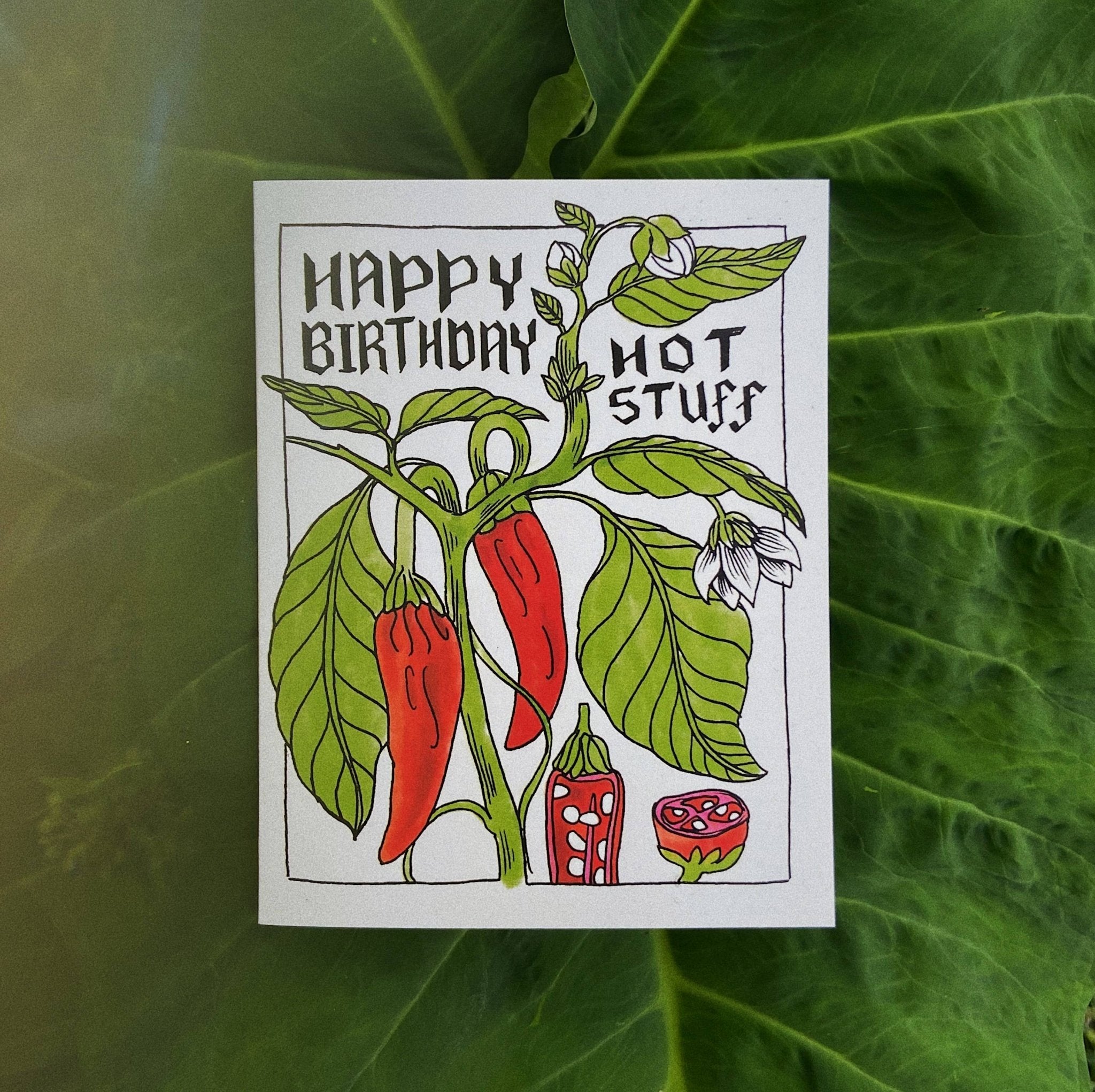 Happy Birthday Hot Stuff Card - Spiral Circle