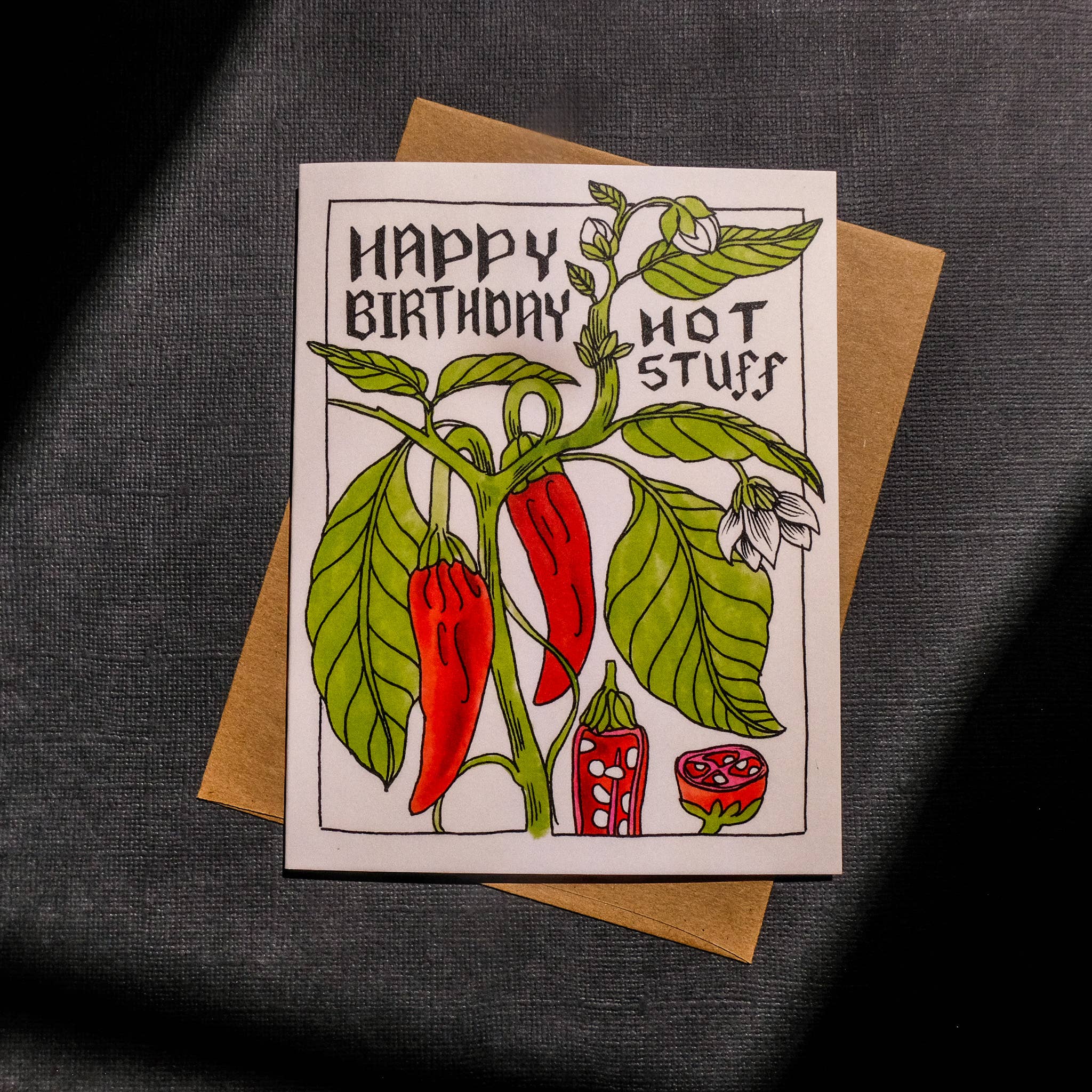 Happy Birthday Hot Stuff Card - Spiral Circle