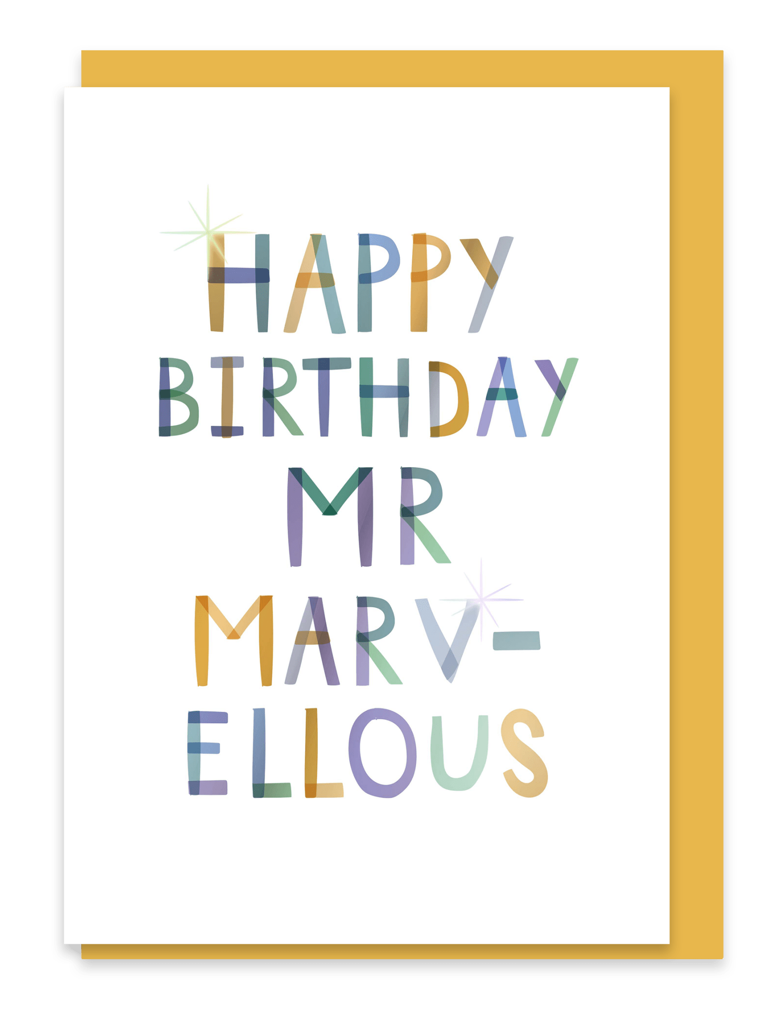 Happy Birthday Mr Marvellous – Birthday Foiled Greeting Card - Spiral Circle