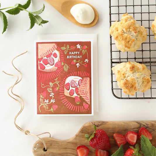 Happy Birthday (Strawberry Shortcake) Card - Spiral Circle