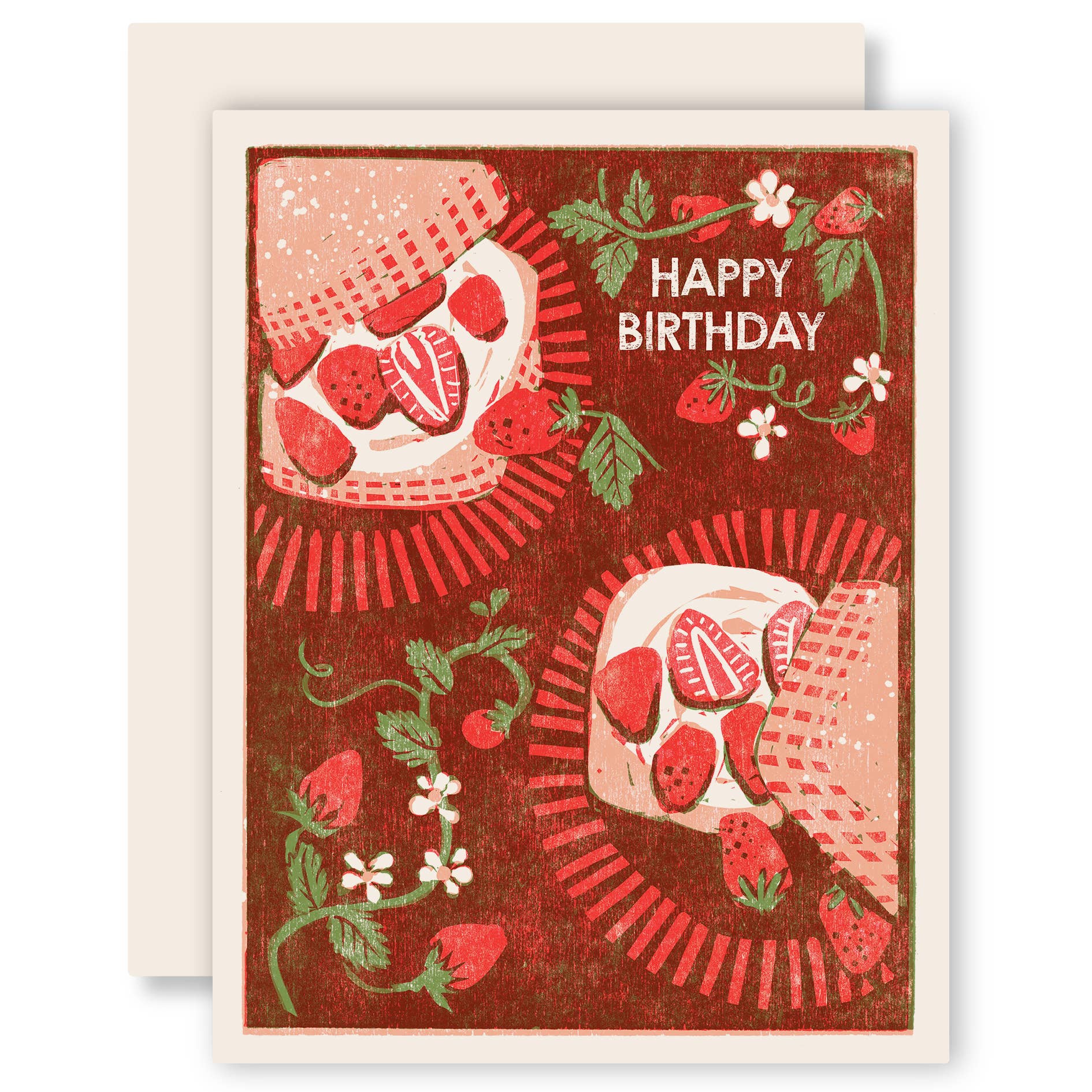 Happy Birthday (Strawberry Shortcake) Card - Spiral Circle