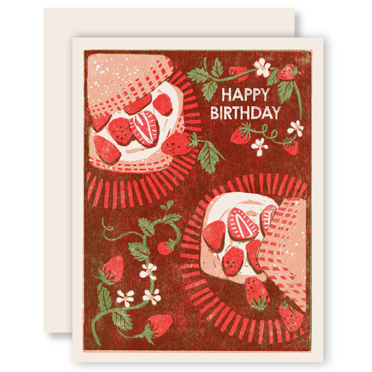Happy Birthday (Strawberry Shortcake) Card - Spiral Circle