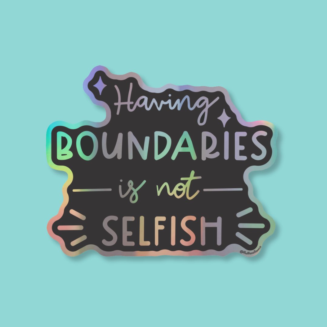 Having boundaries holographic sticker - Spiral Circle