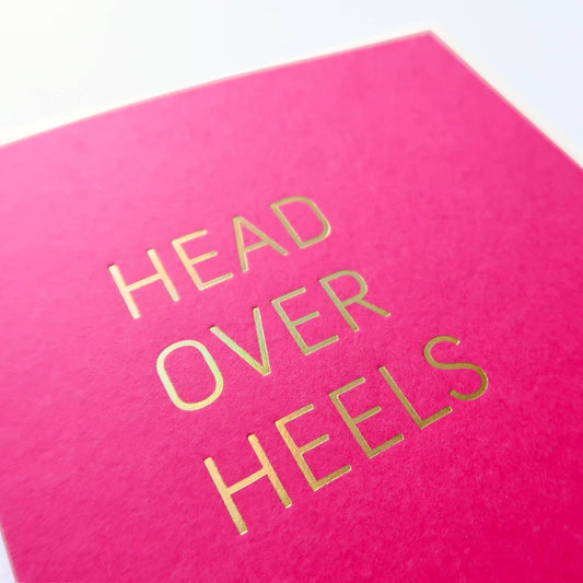 HEAD OVER HEELS Hot Foil Love Greeting Card - Spiral Circle