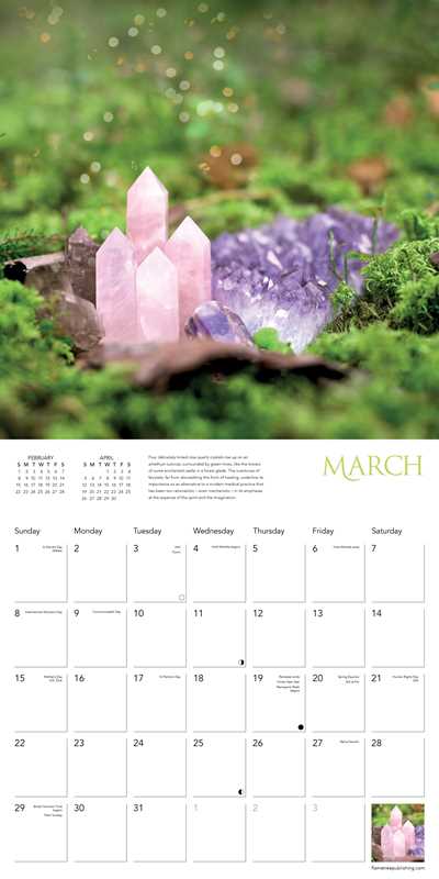 Healing Crystals Wall Calendar 2026 (Art Calendar) by - Spiral Circle