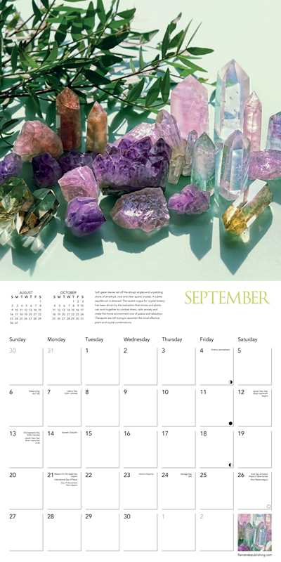Healing Crystals Wall Calendar 2026 (Art Calendar) by - Spiral Circle