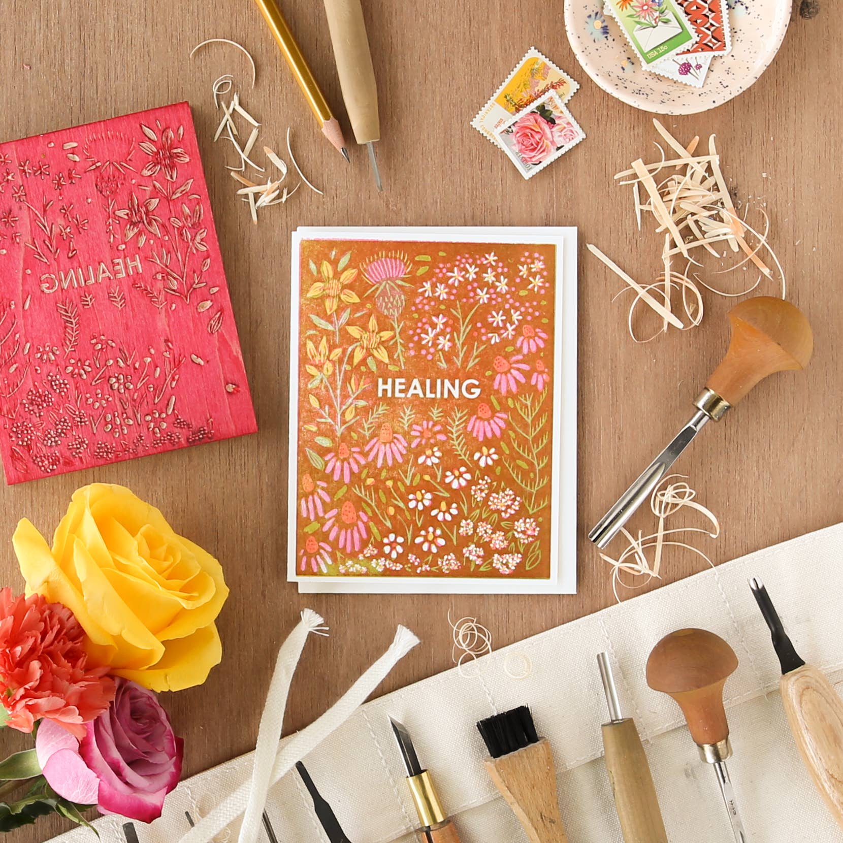 Healing Herb Garden Sympathy Card - Spiral Circle