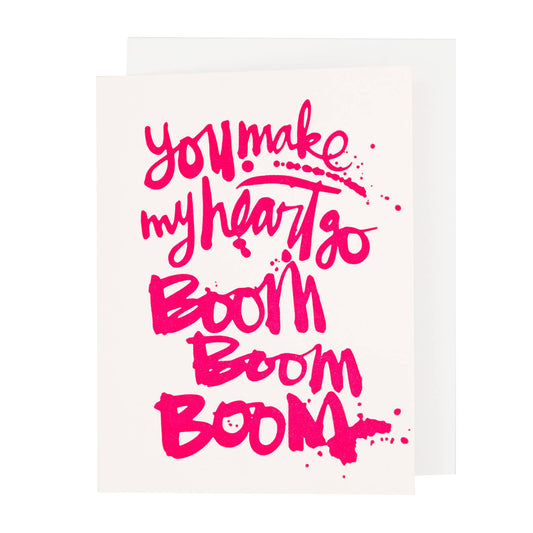 Heart Boom Love Card - Spiral Circle